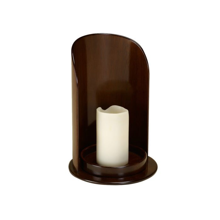 Mahogany Candleholder with Candle