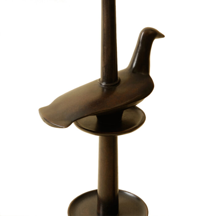 Bronze Bird Candlestick Lamp