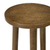 Close-up of light brown wooden stool top and legs