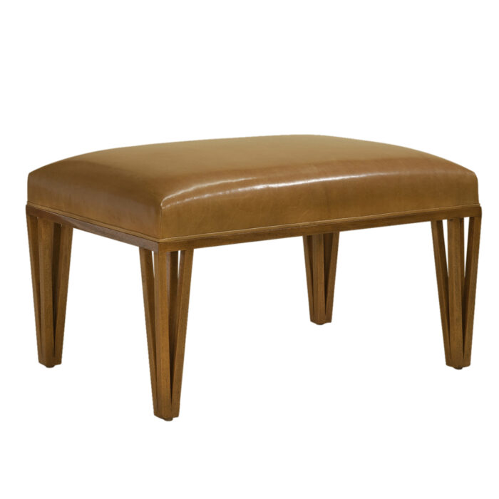 Open Leg Ottoman Mahogany Angled View