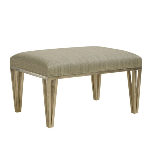 Open Leg Ottoman Silver