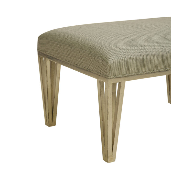 Open Leg Ottoman Silver