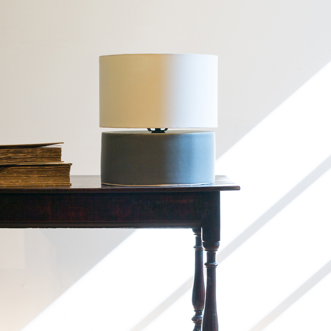 Grey blue table lamp hotsell