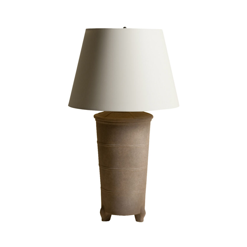 Chinese Ceramic Jar Lamp Grey Rose Tarlow