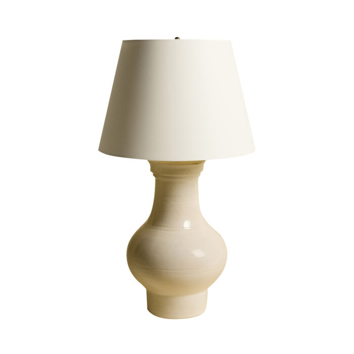 Chinese Ceramic Jar Lamp Ivory