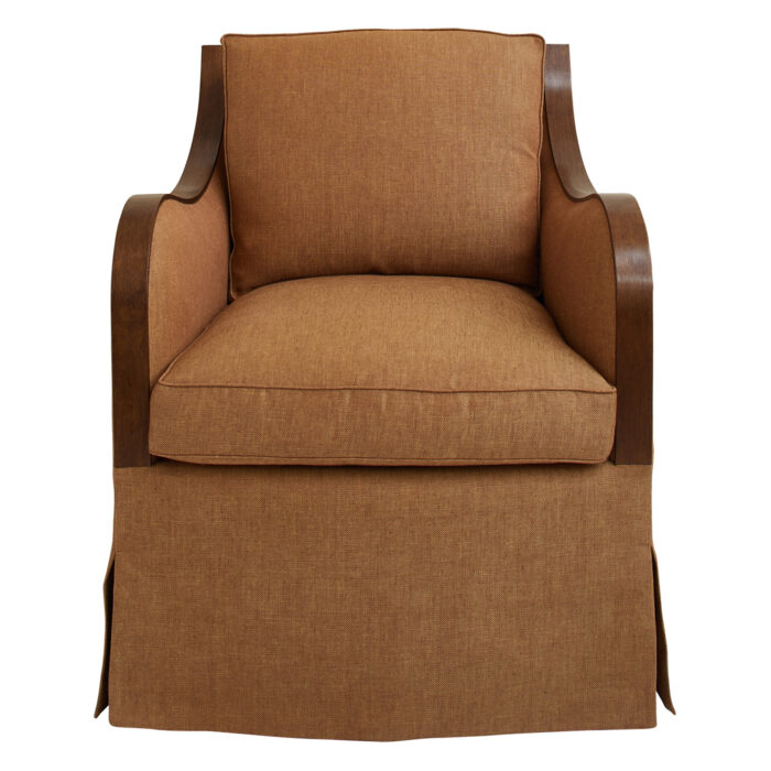 Courbe Skirted Arm Chair Walnut