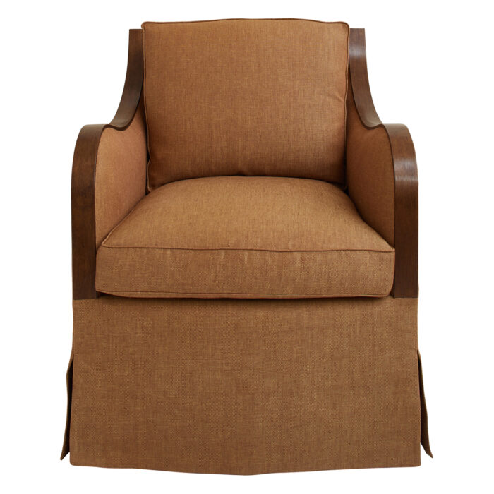 Courbe Skirted Arm Chair Walnut - Image 2