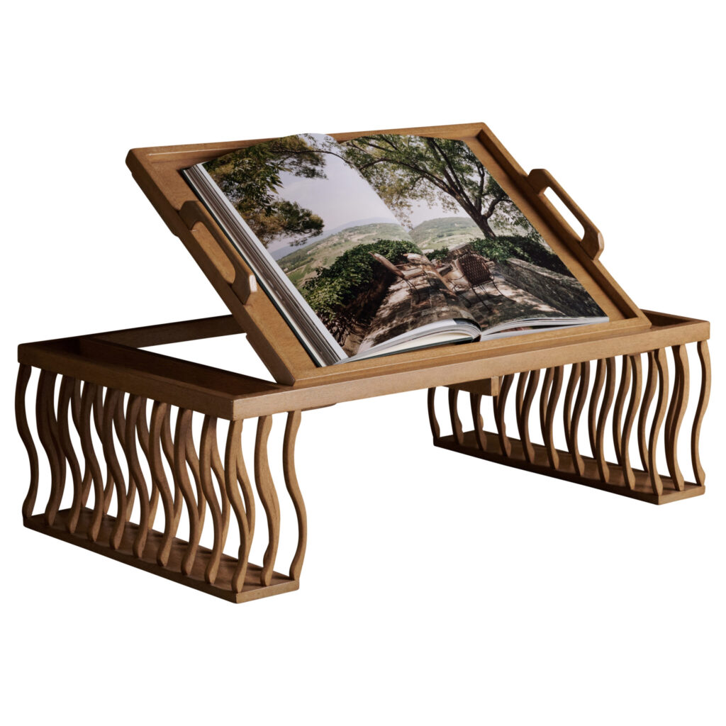 Mahogany Bed Tray with Book