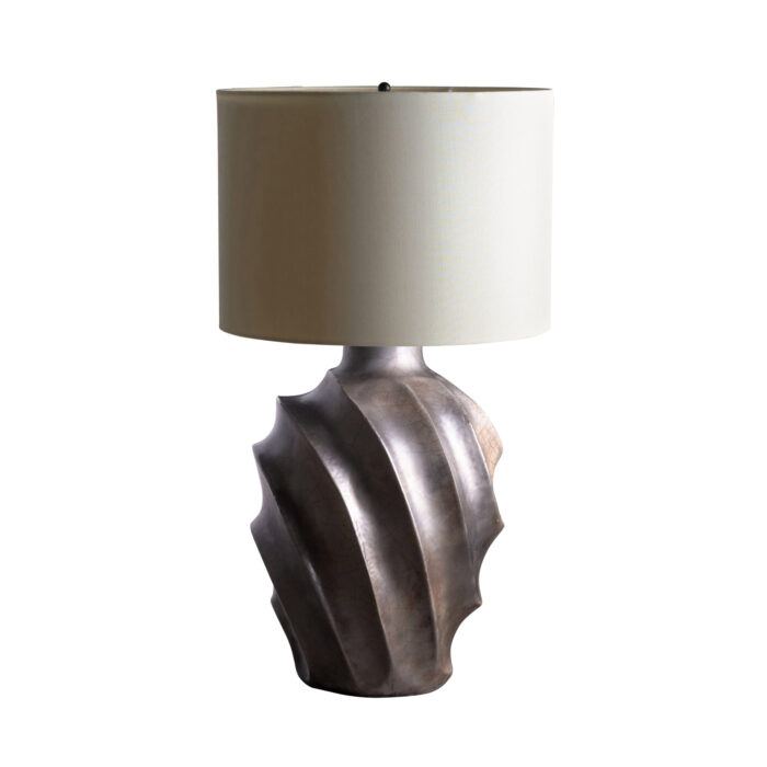 Serra Oval Table Lamp Platinum