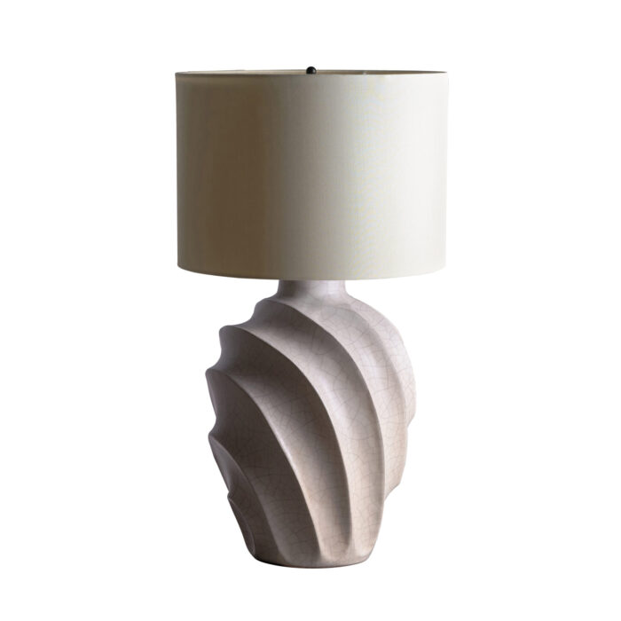 Serra Oval Table Lamp White