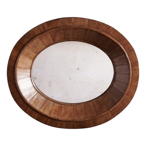 Cotton Oval Wood Mirror