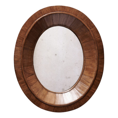 Cotton Oval Wood Mirror